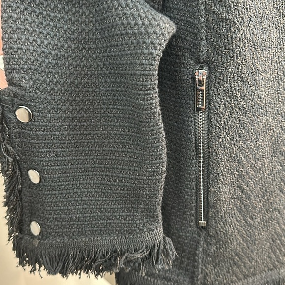 NIC + ZOE Black FRINGE MIX KNIT JACKET Size Large NWT - Picture 13 of 16